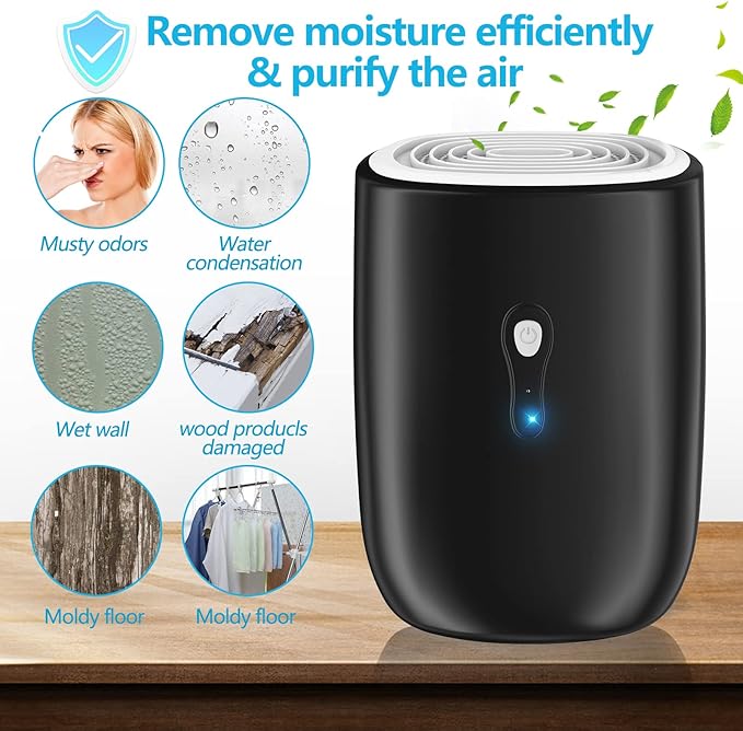 Dehumidifiers for Home 27oz(800ml) Small Auto Shut off Dehumidifiers with Drain Hose,Portable Ultra Quiet Mini Dehumidifier Effective for Bathroom, Basement, Garage, RV, Gun Safe, Closet - Image 2