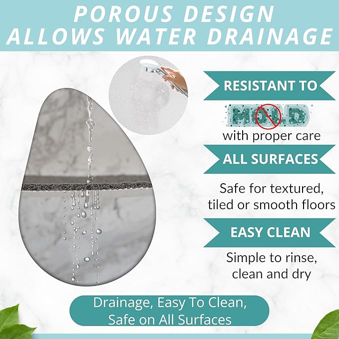 ENKOSI Loofah Non-Slip Shower and Bath Mat - Soft Cushioned Comfort - No Suction Cups for Smooth or Textured Tubs - Fast Draining - Safety for Bathroom, Family, Kids, and Elderly (24x16 White) - Image 4