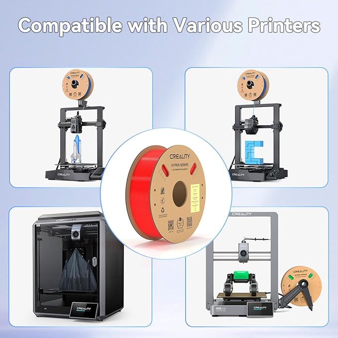 Official Creality Hyper PETG Filament 1.75mm, High Speed 600mm/s 3D Printer Filament PETG, 1kg(2.2lbs)/Spool, Dimensional Accuracy ± 0.05 mm (Red) - Image 8