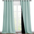 NICETOWN Aqua Blue Blackout Curtains 90 inches Long, Full Light Blocking Drapes with Black Liner for Nursery, Thermal Insulated Draperies for Hall, Villa (2 Pieces, 46" Wide Each Panel) by NICETOWN