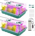 96 Cells Seed Starter Tray with Grow Light, Seed Starter Kit with Adjustable Humidity Dome, Seed Starting Trays Plant Starter Kit for Seeds Growing Starting, Indoor Gardening, Greenhouse by Unknown
