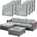 Ourdoor Cushion Covers Waterproof Set of 8 Floral Printed Stretch Patio Chair Cushino Covers for Patio Furniture Replacement,Washable Couch Covers for Furniture(Grey) by CALBODE