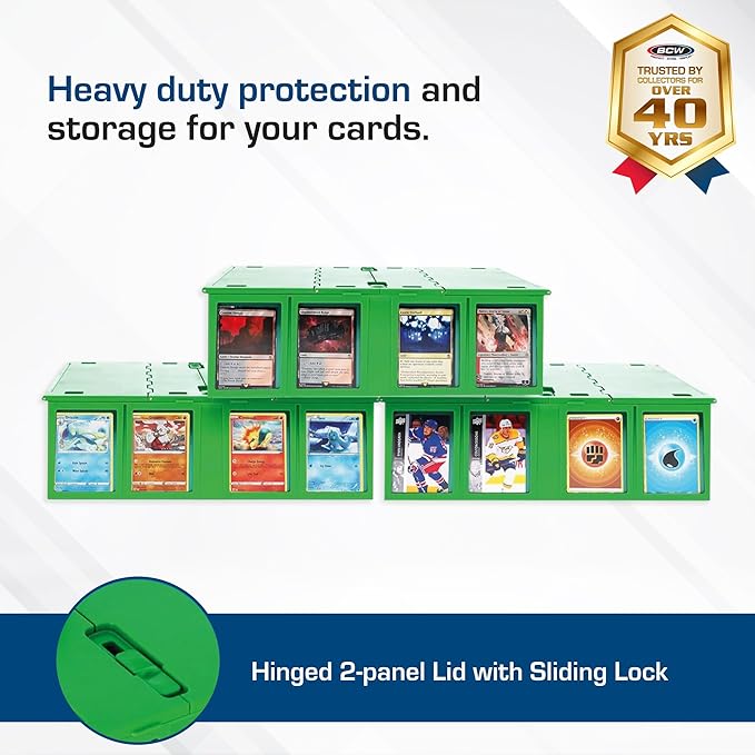 BCW Collectible Card Bin – Green | Holds 3200 Cards | Includes 4 Dividers | Storage for Pokémon, MTG & Sports Cards - Image 2