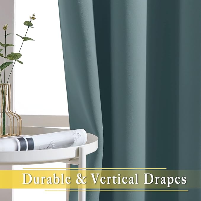 NICETOWN Greyish Blue Sliding Door Curtain for Bedroom, Blackout Patio Door Curtain Room Divider Privacy Thermal Grommet Window Treatment for Living Room, 1 Panel, W80 x L90 - Image 5