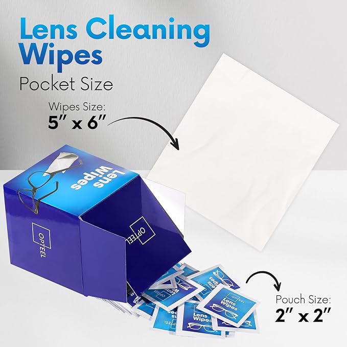 Lens Wipes for Eyeglasses - Pre-moistened Eyeglass Lens Cleaning Wipes - 500 Lens Wipes Individually Wrapped Sracth-Free Streak-Free Eye Glasses Wipes Lens Cleaner for Sunglass & Camera Lens - Image 7