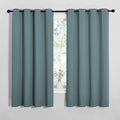NICETOWN Modern Blackout Curtains Noise Reducing, Thermal Insulated and Privacy Room Darkening Drape Panels for Boy's Guest Room Door Small Short Window (Greyish Blue, 2 Panels, W55 x L68 -Inch) by NICETOWN