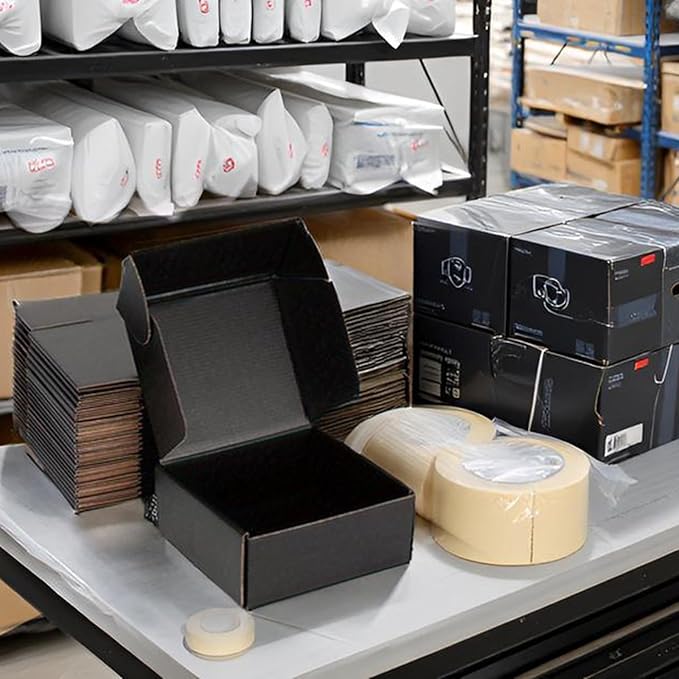 Small Shipping Boxes 8x8x3 Inch (25 Pack) - Sturdy Black Corrugated Cardboard Boxes for Small Business, Ecommerce, Mailing & Packaging | Recyclable Gift & Storage Boxes - Image 5