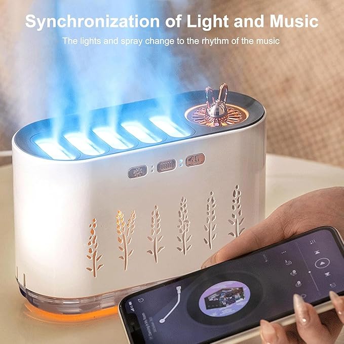 5 Nozzle Cool Mist Humidifier, Music-Sensing Humidifier Diffuser with 20 Color LED Light, 700ML Essential Oil Diffuse, Auto Shut-Off, Aroma Diffusers Humidifiers for Bedroom Home Office (White) - Image 7