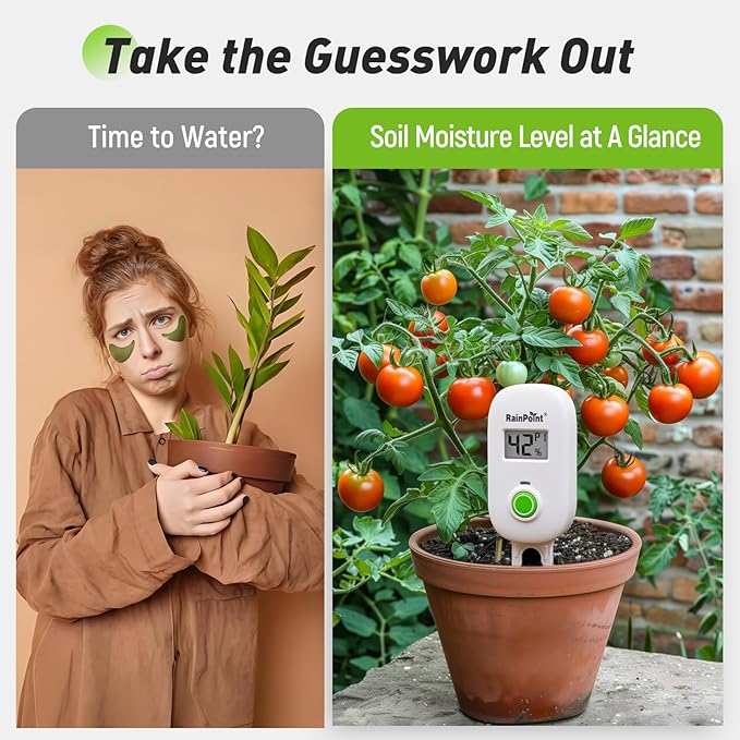 RAINPOINT Smart Digital Wireless Plant Moisture Meter Houseplant Indoor,WiFi Hub Needed,Capacitive Probe,Leave-in Soil Hygrometer Sensor,Real-time Monitor Humidity Tester Outdoor Gardening - Image 4