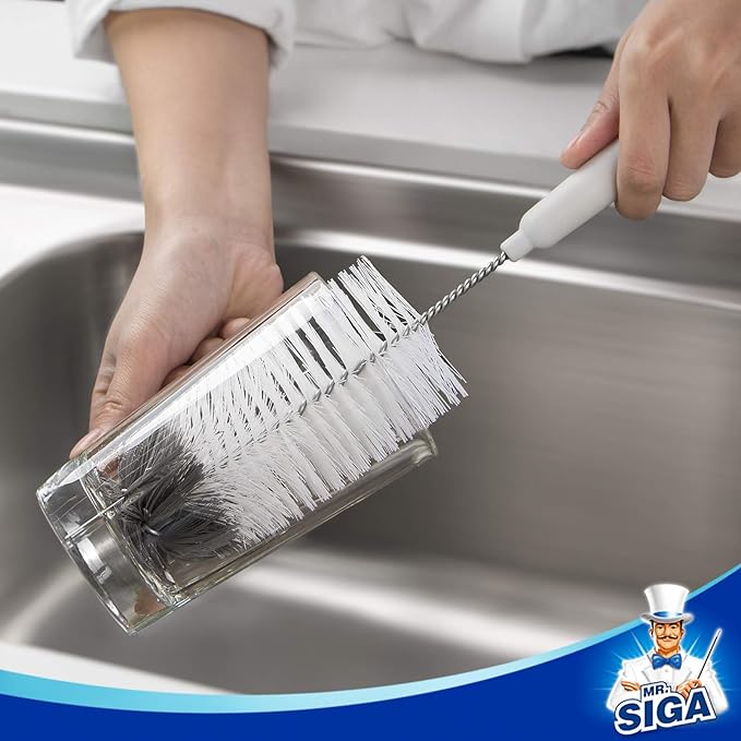 MR.SIGA 5 Pack Bottle Brush Cleaning Set with Storage Holder, Cleaning Brushes for Long Narrow Neck Bottles, Water Bottles, Baby Bottles, Tumblers, Drinking Glasses, Strews - Image 5