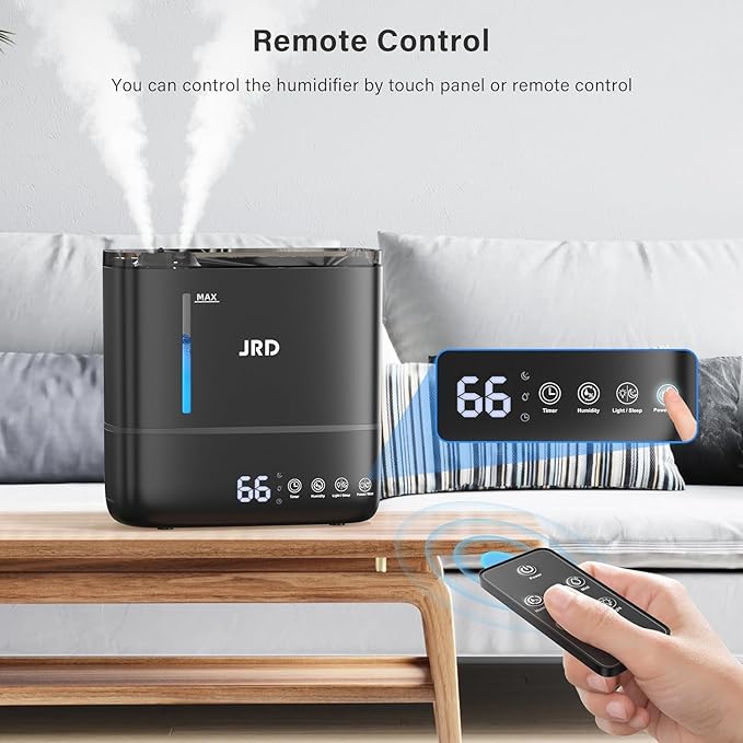 JRD Humidifiers for Bedroom, Ultrasonic Humidifier 4L for Large Room, Cool Mist Top-Fill, 40H Run, 12H Timer, 360° Nozzle, Aroma Diffuser, 7-Color Night Light for Home, Office, Baby, Pets, Plants - Image 8