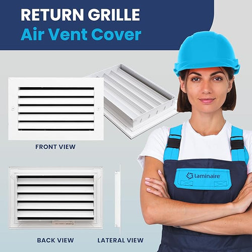 10x6 Inch (Duct Opening) Air Return Vent Cover Decorative – Premium Aluminum AC Vent Cover for Ceiling & Wall, Rustproof Grille, Ideal for Home HVAC Grille, Durable & Easy to Install by ACLAMINAIRE - Image 2