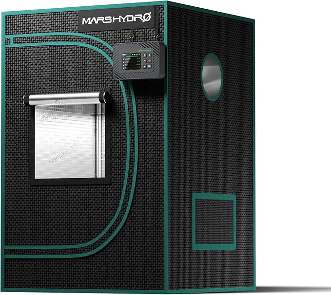 MARS HYDRO 2x2x3 Advanced Grow Tent, 24"x24"x36" High Reflective Mylar 1680D for Hydroponics Indoor Plant Growing, with Floor Tray and Smooth Zipper for TS600 by MARSHYDRO