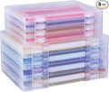 8 Pack Paper Storage Boxes, 8.5 x 11 Plastic Portable Project Case for US letter Size and A4 paper, Plastic Multi-Purpose Thick Scrapbook Storage Box for Office,Craft or Art Supplies by Mickiewicz