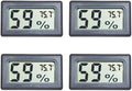 4-Pack Mini Digital Temperature Humidity Meters Gauge Indoor Thermometer Hygrometer LCD Display Fahrenheit (℉) for Reptile Tank,Jars,Guitar Case,Greenhouse, Garden, Cellar, Fridge, Closet by BuynowonVeanic