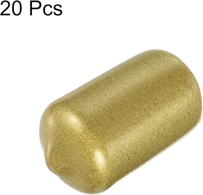 uxcell 20pcs Rubber End Caps 9/16"(14mm) ID Vinyl Round Tube Bolt Cap Cover Thread Protectors Gold - Image 2
