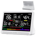 bonoch 16 in 1 Air Quality Monitor Indoor 7" Display 9 AQI+7 AQI Alerts, CO2 Monitor Air Quality Tester for CO2, TVOC, PM2.5 PM1.0 PM10, HCHO Temperature Humidity AQI & Time Air Quality Meter for Home by bonoch