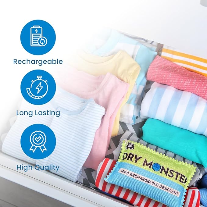 100g Rechargeable Desiccant 3 Pack - Ultimate Moisture Absorbing Bags | Rechargeable Silica | Protects Valuables from Rust, Corrosion & Humidity | Easy to Use - Image 5