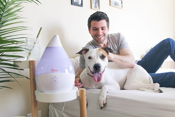 Crane Teardrop Ultrasonic Cool Mist Humidifier for Baby Nursery, 0.5 Gallon, Adjustable Settings, Essential Oil Diffuser White - Image 7