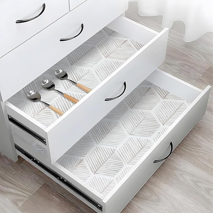 Shelf Liners for Kitchen Cabinets, 16IN x 20FT Non Adhesive and Strong Non-Slip Shelf Cabinet Drawer Liners for Kitchen Wire Fridge, Waterproof Shelf Drawer Liner,Easy to Clean by Amiitay