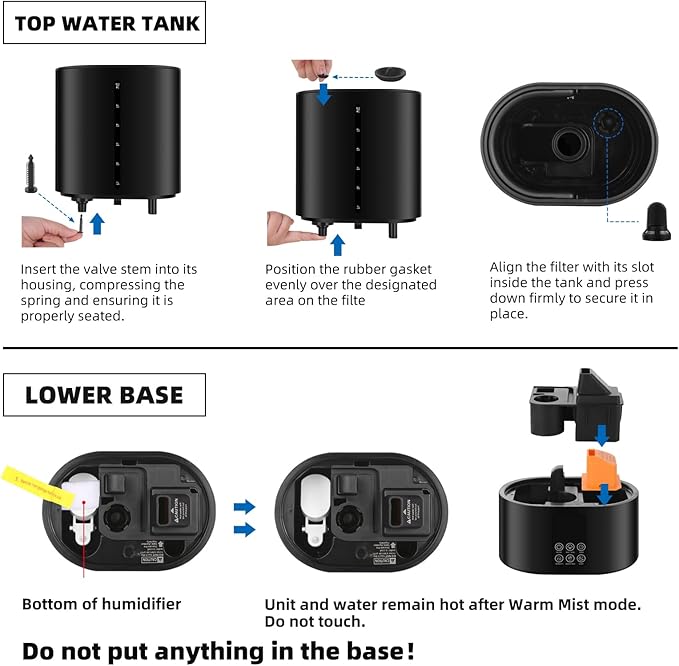 6L Humidifiers for Bedroom Large Room Home,Cool and Warm Humidifier for Baby and Plants Hot Mist Top Fill Desk Humidifiers Oil Diffuser,Quiet,Adjustable Mist,360°Nozzle-Black(2026 Upgraded) - Image 3