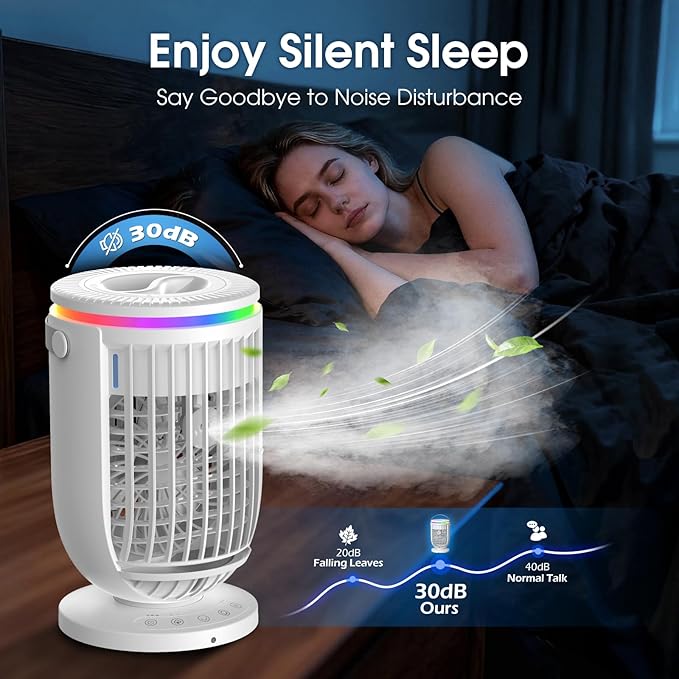 Humidifiers for Bedroom,with Large Tank, Easy to Clean & Fill,Ultra-Quiet (30dB) Supersized Cool Mist Air Humidifier for Baby Nursery, Plants, Office, 7-Color Ambient Nightlight - Image 2