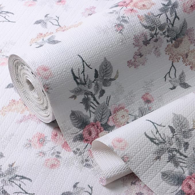 Drawer and Shelf Liner for Cabinets, Non-Adhesive and Strong Non-Slip Vintage Floral Shelf Cabinet Drawer Liners for Kitchen,Table,Bookshelves,Waterproof Cupboard Liners,12IN x 10FT by Amiitay