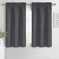 DWCN Kitchen Curtains for Small Windows 45 Inch Length 2 Panels Set, Solid Thermal Insulated Energy Saving Rod Pocket Window Treatment Curtains Blackout Drapes (W38 x L45 Inch, Dark Grey) by DWCN