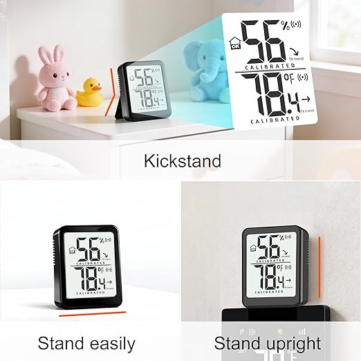 Antonki Room Thermometer Small Hygrometer Indoor Humidity Monitor Sensor, Digital Temperature and Humidity Meter Gauge for Home, Baby Nursery, Reptile, Greenhouse - Battery Included - Image 3