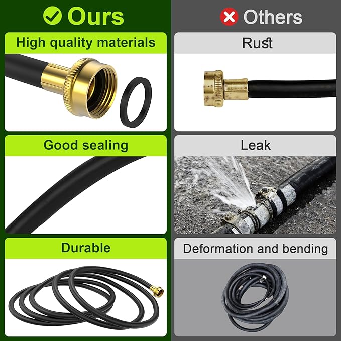 12FT Dehumidifier Drain Hose with 3/4 Inch FHT Connector, Featuring Rust-Resistant Brass Fittings for Leak-Proof Connection, Perfectly Compatible with Most Dehumidifier Brands(7 Length Options) - Image 4