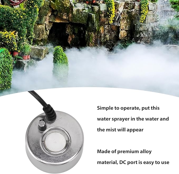 Mist Maker, DC 12V Interface Indoor Fountain Mister Foggers Fountain Landscape Atomizer Humidifier Fog Making Machine for Rockery Fishtank Birdbath Decor - Image 2