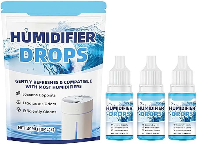 3 Pcs Humidifier Cleaner Drops – Water Treatment for Mineral Buildup & Removal, 30ml Bottles Ethanol-Based Solution for Ultrasonic & Cool Mist Humidifiers, Easy Maintenance & Fresh Air by Unknown