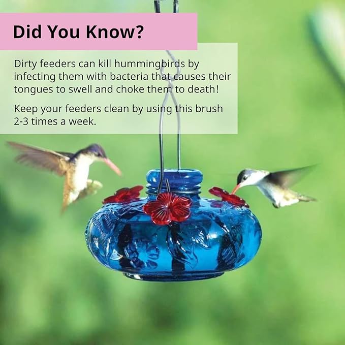 Hummingbird Feeder Cleaning Brush, 14" x 1.7" Dual-Purpose Headed Hummingbird Cleaning Brush, Diswasher Safe Bristle, Removes Residue on Nectar Bottle, Nozzle, Narrow Feeding Socket by FryOilSaver Co. - Image 6