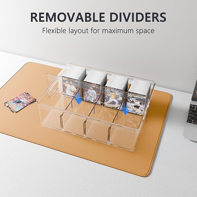Trading Card Storage Box – Clear Large Card Organizer Holds 6400 Cards with Dividers and Foam Blocks – Display Case for TCG, MTG & Sports Cards(2-Pack) - Image 3
