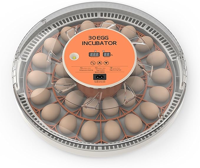 30 Eggs Incubator with Automatic Egg Turning with External Injection Water Bottle - Household Small Poultry Hatching Machine with Egg Candler Light for Chicken, Ducks, Pigeons,Bird (US Plug) by Tissting
