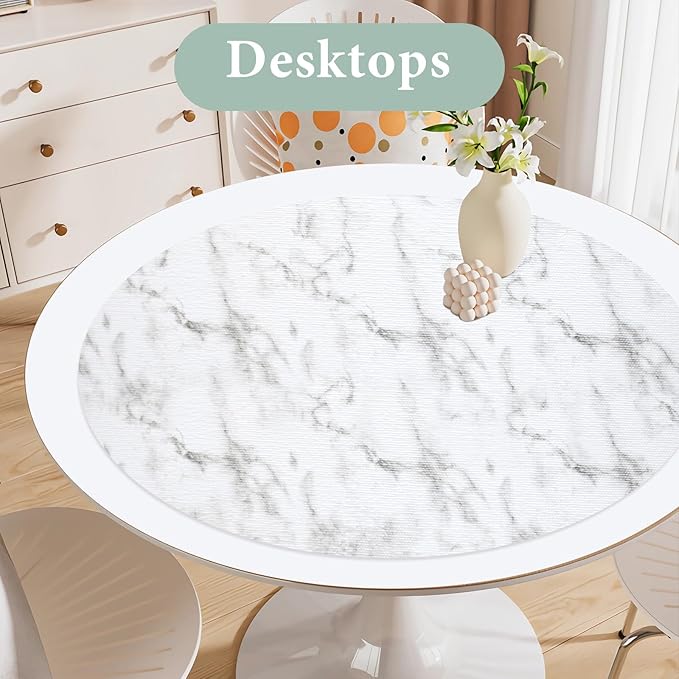 2-Layer Drawer and Shelf Liner for Kitchen Cabinet: 12 in X 20 Ft Non Slip Waterproof Shelf Paper Non Adhesive Refrigerator Liners White Marble Easy Liners for Bathroom with Knife Tape Measure - Image 7
