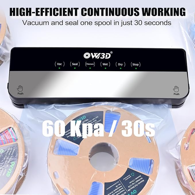3D Filament Vacuum Sealer for Filament Storage Bags, Auto Completely Sealed, No air Leakage, 3D Printer Filament Storage Bags 30Pcs Vacuum Sealed Kit with 30 Desiccants - Image 3