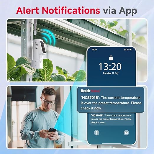 BaldrTherm Smart WiFi Hygrometer Thermometer 1 Pack, Wireless Temp Humidity Monitor with App Alert Notifications, Historical Data Storage & Remote Tracking, for Bedroom, Wine Cellar, Basements - Image 5
