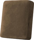 H.VERSAILTEX Velvet Stretch Couch Cushion Cover Plush Cushion Slipcover for Chair Cushion Furniture Protector Seat Cushion Sofa Cover (1 Piece Armchair Cushion Covers, Bronze Brown) by HVERSAILTEX