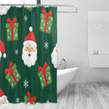 Snow Christmas Santa Green Shower Curtain Liner 72×72 inch for Bathroom Curtain Anti Mold Shower Curtain with Hooks Bathroom Accessories by Unknown