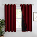 NICETOWN Kitchen Full Blackout Curtain Panel, Super Thick and Soft Insulated Window Cover, 100% Blackout Drapery with Black Backing for Cafe Window (Burgundy Red, 1 PC, 52 by 54-inch) by NICETOWN