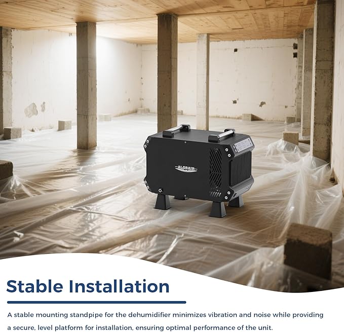 ALORAIR Dehumidifier Riser Kit 4-Pack, 6 Inch Heavy-Duty Universal Crawl Space Support for Optimal Drainage, Vibration & Noise Reduction, Fits All Crawlspace Dehumidifiers - Image 4