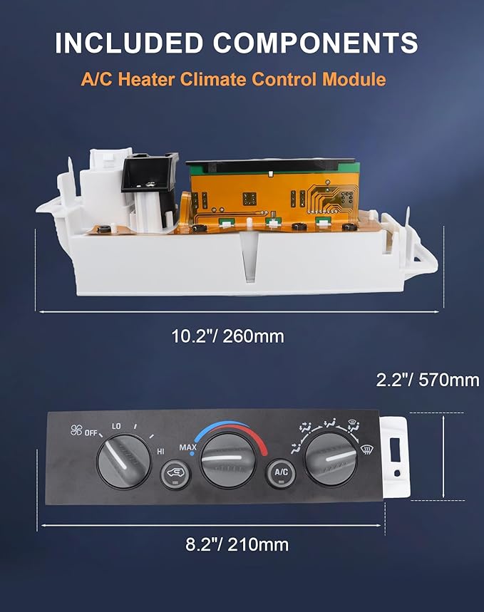 Flecto HVAC AC Heater Climate Control Module Switch Compatible with 1996-1999 Chevy GMC C/K Series Truck Tahoe Suburban Yukon - Replaces 16231175, 599-007, 15-72548 - Without Rear Defogger - Image 6