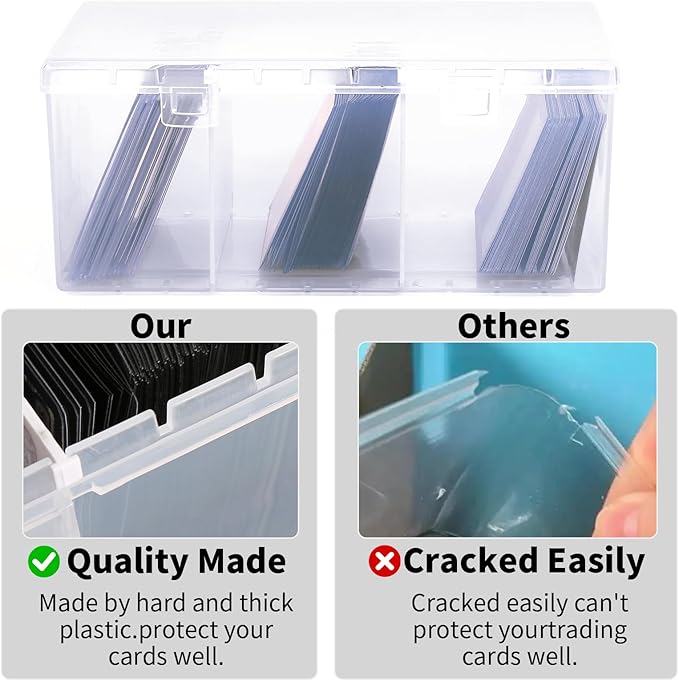 Toploader Storage Box for 100 + 3" x 4" 35pt Rigid Card,Trading Card Storage Box with Dividers for 500+ Baseball Card Case,Playing Card Case for MTG, Sport Cards,Game Cards 2 PACK - Image 4