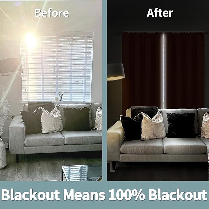 BGment Burnt Orange 100% Blackout Curtains for Bedroom, Fall Full Room Darkening Noise Reducing Living Room Curtains 63 Inch Length, Thermal Insulated Rod Pocket Window Drapes 2 Panels, 42 Inch Wide - Image 3