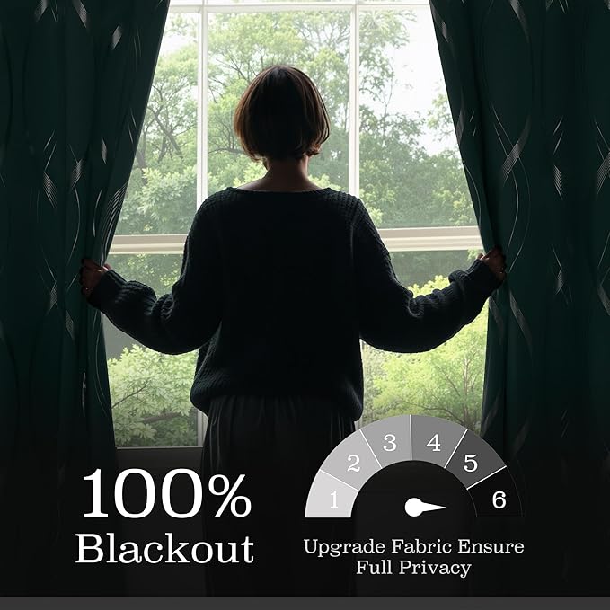 NICETOWN 100% Blackout Aqua Blue Curtain Panels 72 inches 2 Pieces, 52 inches Wide Light Reducing Thermal Insulated Solid Grommet Window Treatments/Drapes for Living Room/Nursery/Kids Room - Image 2