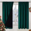 BGment Green 100% Blackout Curtains for Bedroom 63 Inches Long, Christmas Thermal Insulated Double Layer Full Room Darkening Noise Reducing Rod Pocket Curtain (42 x 63 Inch, Emerald, 2 Panels) by BGment
