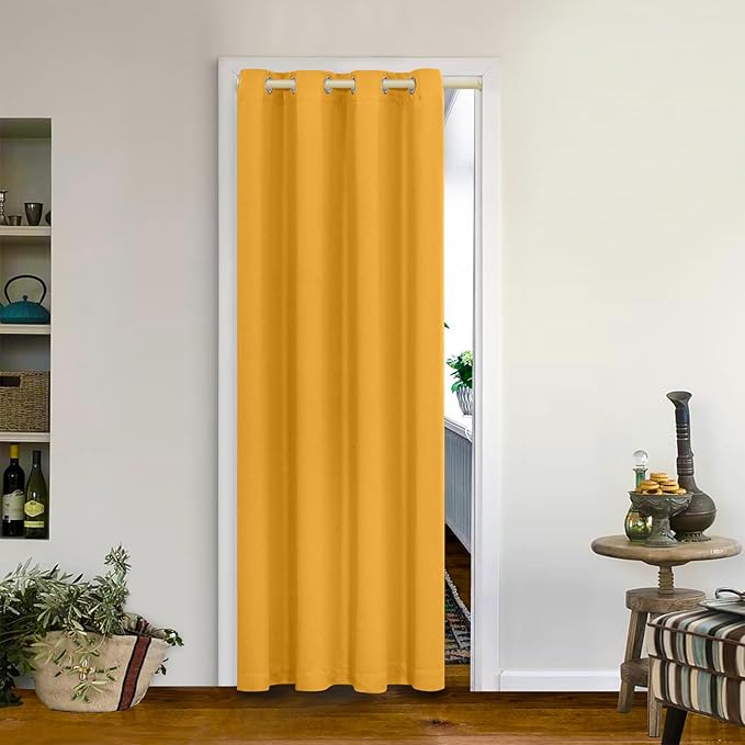 MYSKY HOME Blackout Curtain for Bedroom, Grommet Room Darkening Curtain, Amazing Triple Weave Thermal Insulated Curtain, 1 Curtain Panel ( 52 x 72 Inch, Yellow ) by MYSKYHOME