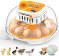 ONKO 12 Egg Incubator with Auto Temp & Humidity Control for Home, Farm, Classroom, Auto Egg Turner & Stop, External Water Refill, Air Vent, 360° Clear View, Hatching Chicken, Duck, Goose, Pigeon Eggs by ONKO