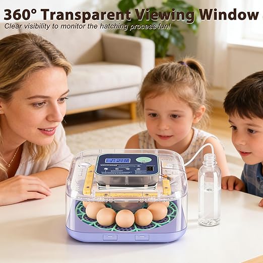 Incubators for Hatching Eggs, Smart Egg Incubator with Humidity & Temp Control and Auto Turner, 360° View Incubadora De Huevos De Gallina, Egg Candler, Incubator for Chicken Eggs, Ducks, Goose, Quail - Image 6